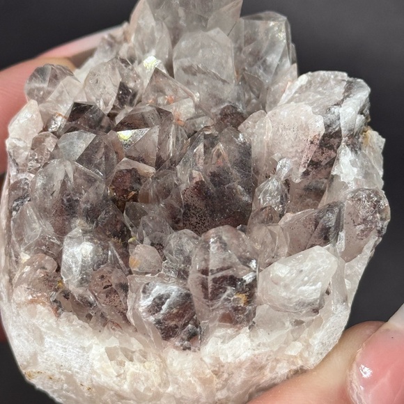Sunset 🌅 Phantom Quartz Druzy Hematite Cluster Raw Mineral India - Picture 9 of 13
